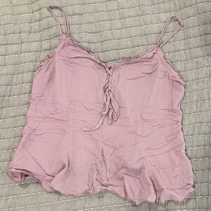Elegant Mauve Lace-Up Camisole